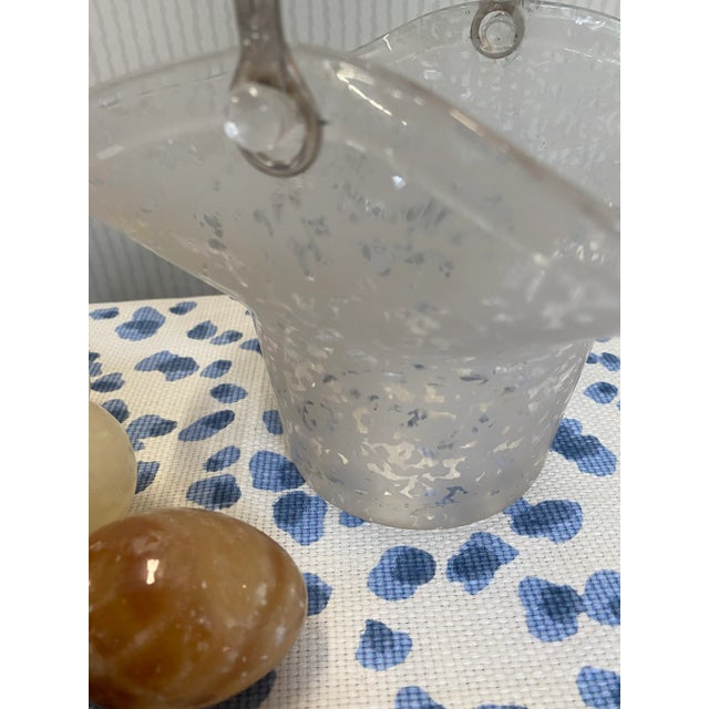 Mid-Century Modern 1980s Italian Marble Eggs in Basket - Set of 8 For Sale - Image 3 of 11