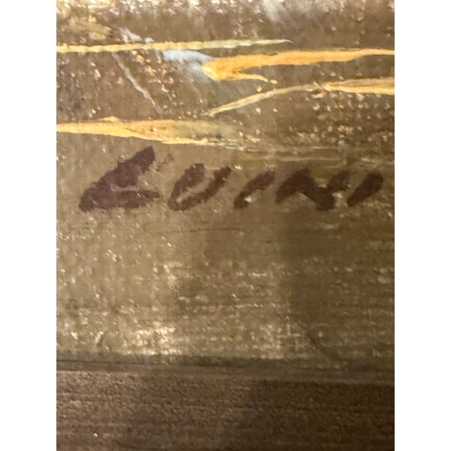 Vintage Impressionist Original Oil Painting Features Countryscape by John Luini (1913 - 2002) For Sale - Image 4 of 4