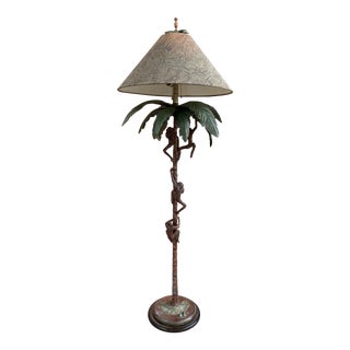 Frederick Cooper Sculptural Palm Tree Floor Lamp With Shade For Sale