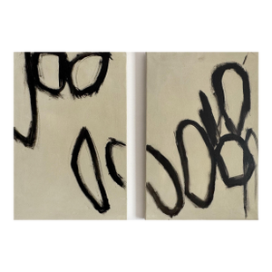 Abstract Painting Set of Two Picture | Modular Painting on Canvas in Contemporary Style
