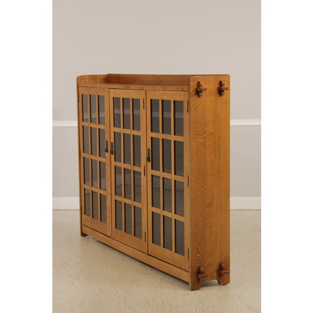 Stickley Stickley Mission Oak 3 Door Large Bookcase For Sale - Image 4 of 17