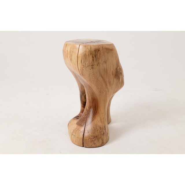Wood Sculptural Side Table by Logniture For Sale - Image 7 of 18