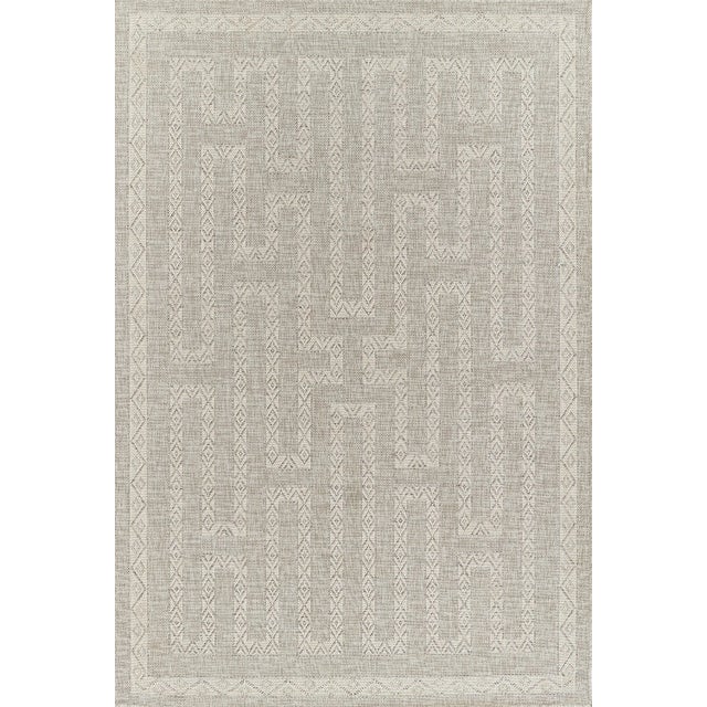 Textile Momeni Contemporary Indoor/Outdoor Hampton Garden Rug in Grey, 5'3" x 7' For Sale - Image 7 of 7