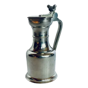 Vintage Swiss Guggisberg Lugano Acorn Pewter Pitcher/Jug/Tankard