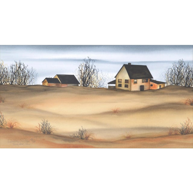 Farm landscape by Dessie Wilcox (American, b. 1948). Signed with date and location in the lower left corner ("Dessie...