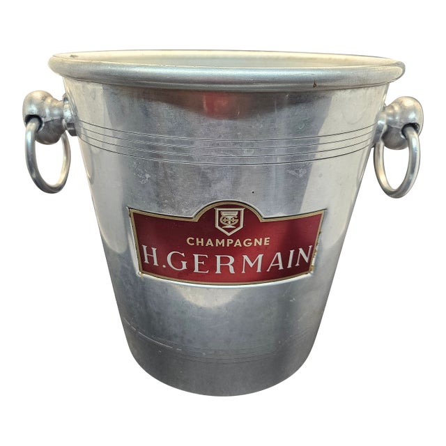 Vintage Germain Champagne Metal Ice Bucket Cooler French For Sale