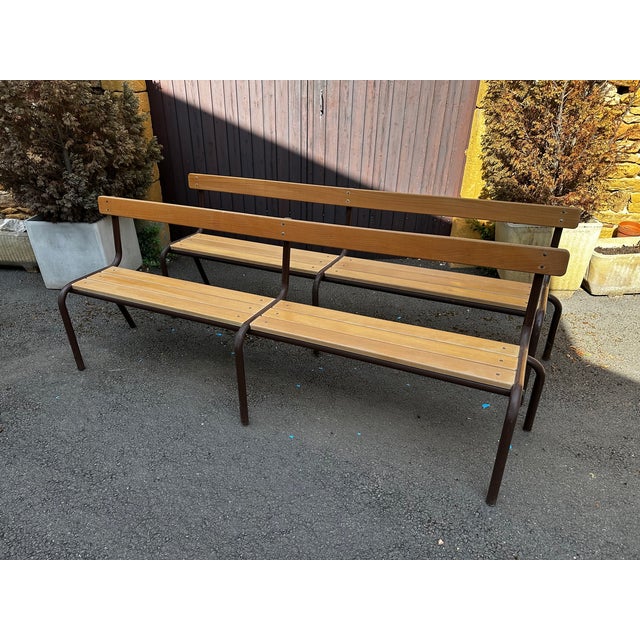 Vintage School Benches, 1970s, Set of 2 For Sale - Image 6 of 10