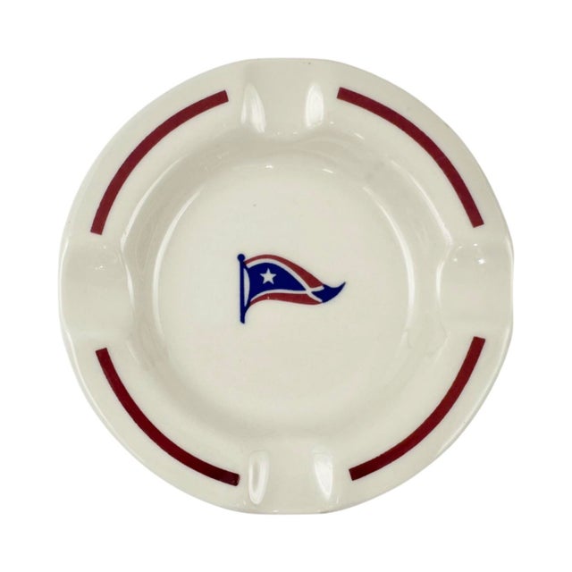 Vintage Corpus Christi Yacht Club Ceramic Nautical Burgee Ashtray Dish For Sale - Image 4 of 9