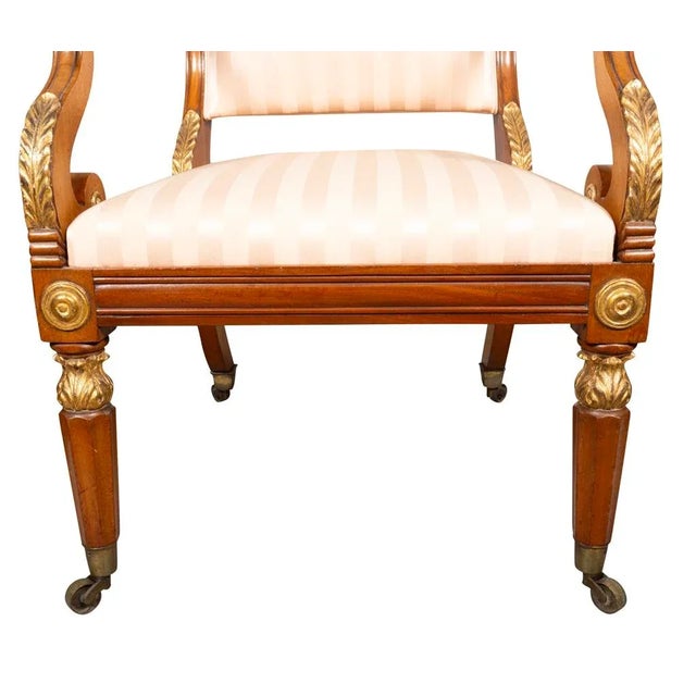 Wood Pair of Russian Neoclassic Mahogany Armchairs For Sale - Image 7 of 12