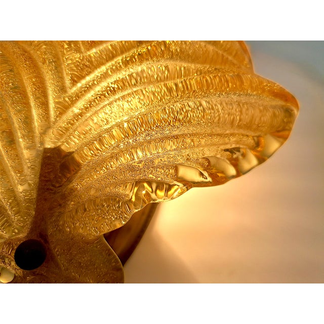 Murano Glass Shell-Shaped Dew Glass Wall Lamps from Manifattura Di Murano, 1960s, Set of 2 For Sale - Image 10 of 16