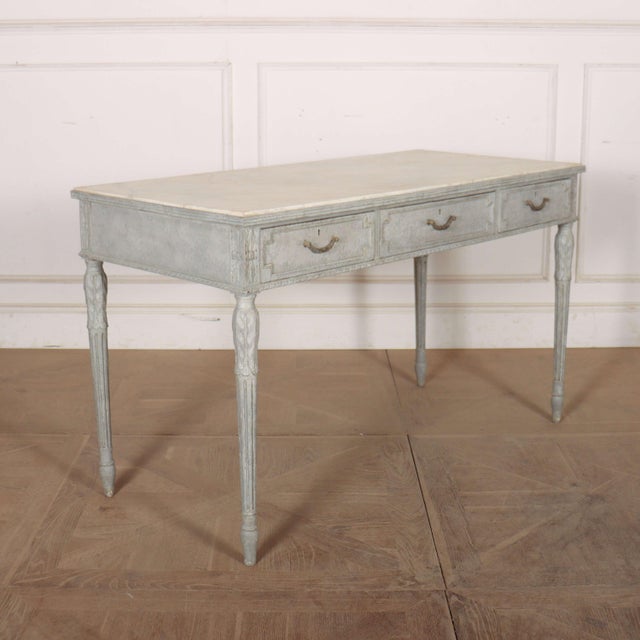 Wood Swedish Painted Writing Table, 1890s For Sale - Image 7 of 13