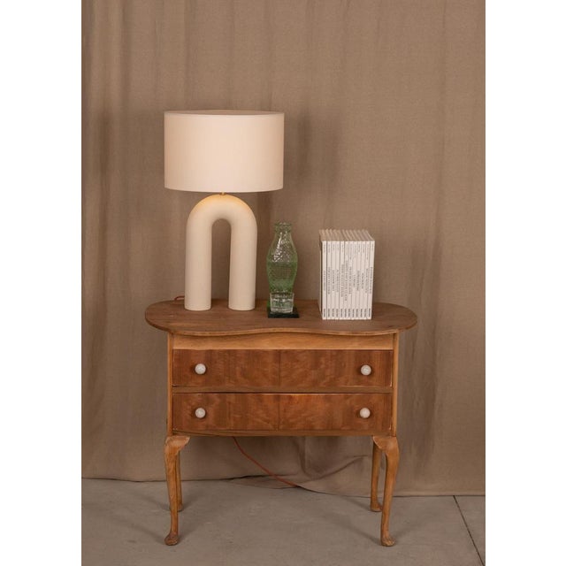 Ecru Ceramic Arko Table Lamp with Grey Olive Lampshade by Simone & Marcel For Sale - Image 15 of 17