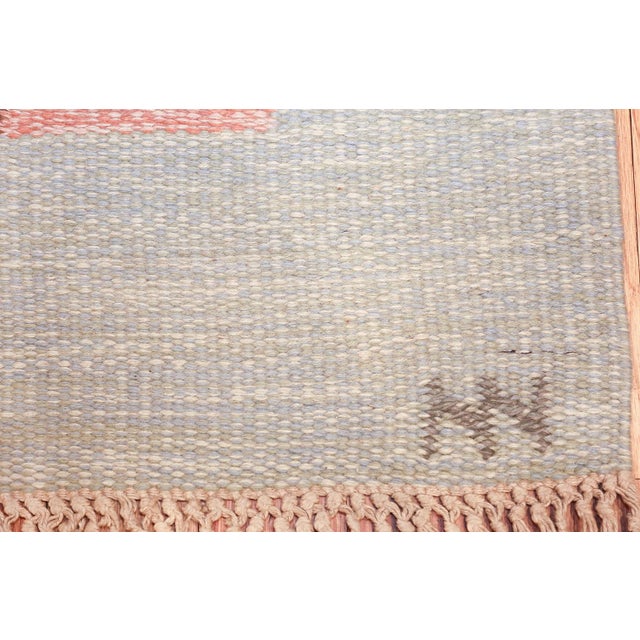 Mint Nazmiyal Collection Signed Vintage Scandinavian Kilim Rug For Sale - Image 8 of 10
