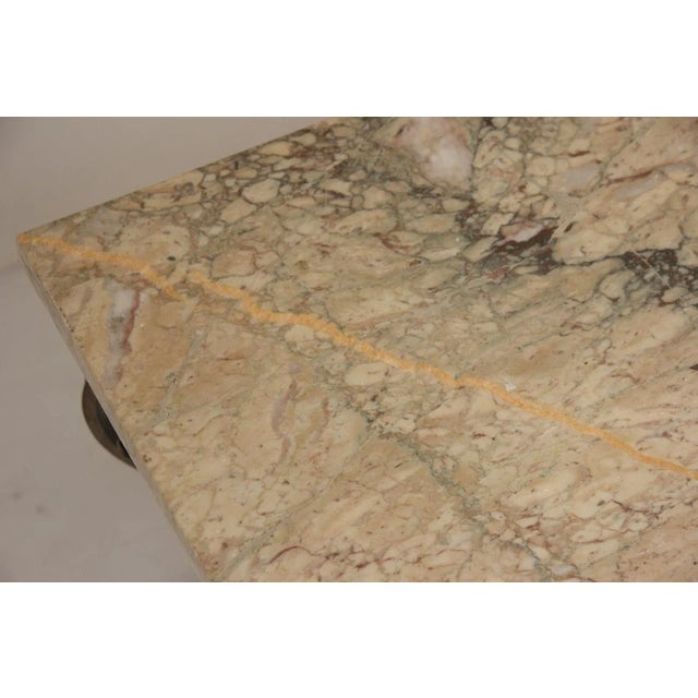 Art Deco Marble Top Side Table by Piquet Lyon, France, 1930s For Sale - Image 4 of 8