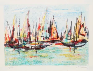 Michael Schreck Lithograph - Sailboat Race