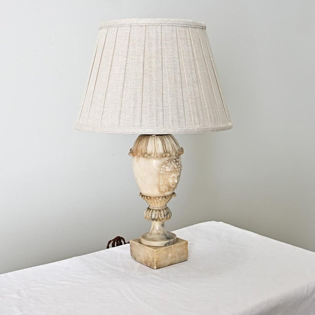 19th Century French Carved Marble Table Lamp of Bacchus For Sale - Image 4 of 10