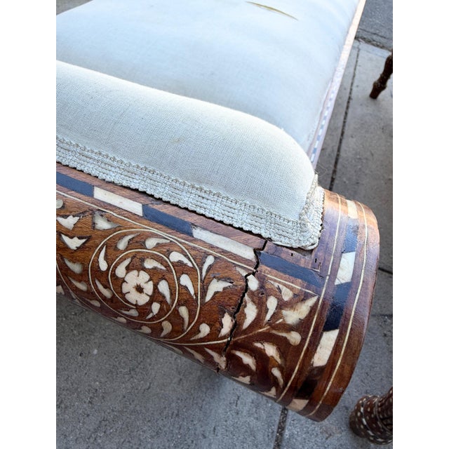 Early 20th Century Levantine-Style Bone-Inlay Daybeds - Pair For Sale In Los Angeles - Image 6 of 9