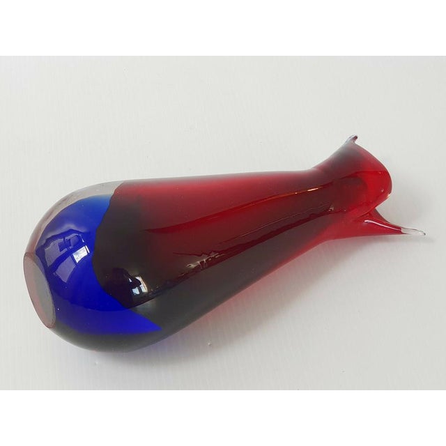 Red and Blue Murano Glass Vase, 1960s For Sale - Image 4 of 6