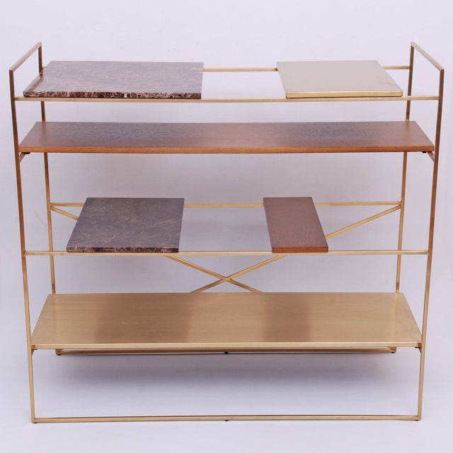 Modern Vintage Shelving Unit in Gold Marble Wood from Casa Padrino, 2000s For Sale - Image 3 of 9