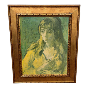 Vintage Ornate Gold Framed Portrait Print - Unknown artist
