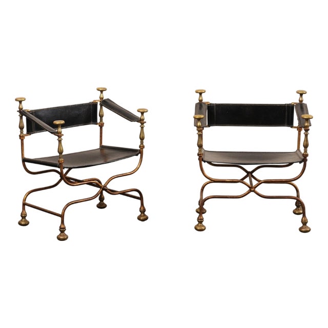 Mid 20th Century Curule Savonarola Chairs from Italy - A Pair For Sale