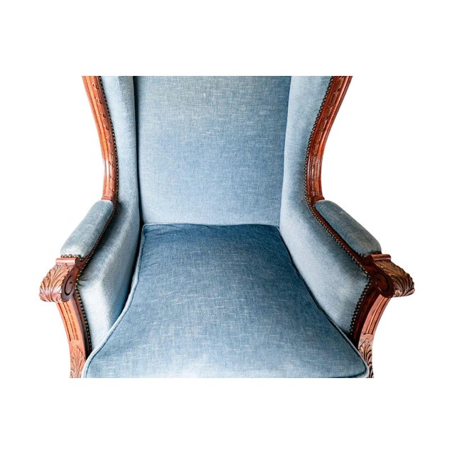 Louis XVI Walnut Bergere a Oreilles, 19th Century For Sale - Image 4 of 8