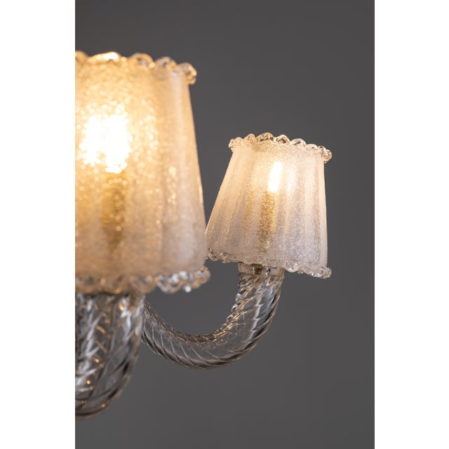 Large Art Deco Murano Glass Chandelier by Ercole Barovier for Barovier & Toso, 1940s For Sale - Image 8 of 18