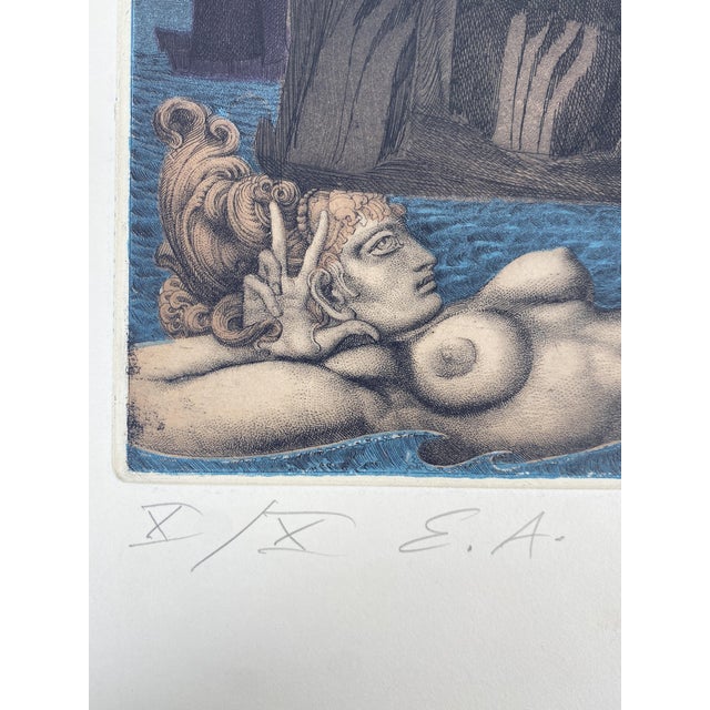 1970s Ernst Fuchs, The Prison of Icarus, 1975, Aquatint Etching For Sale - Image 5 of 13