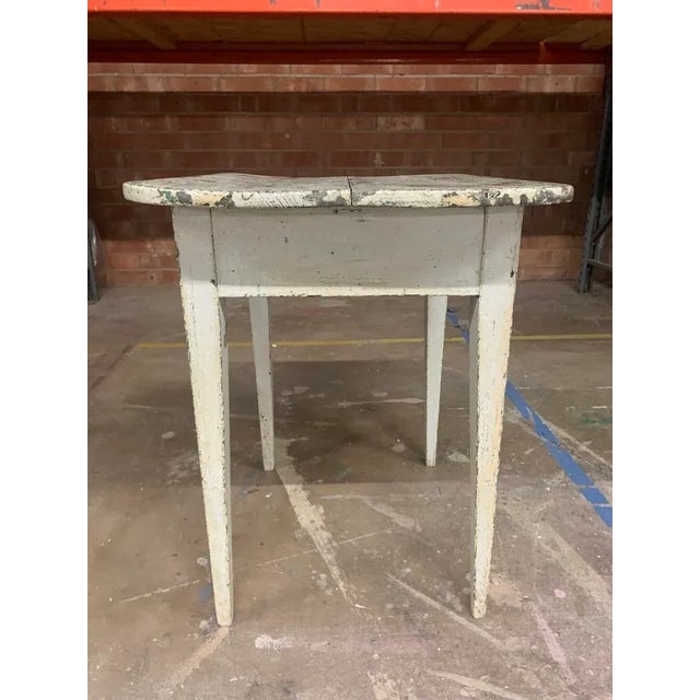 Rustic Farm House Side Table, Wooden with layer distressed paint. Rectangle One of a Kind.