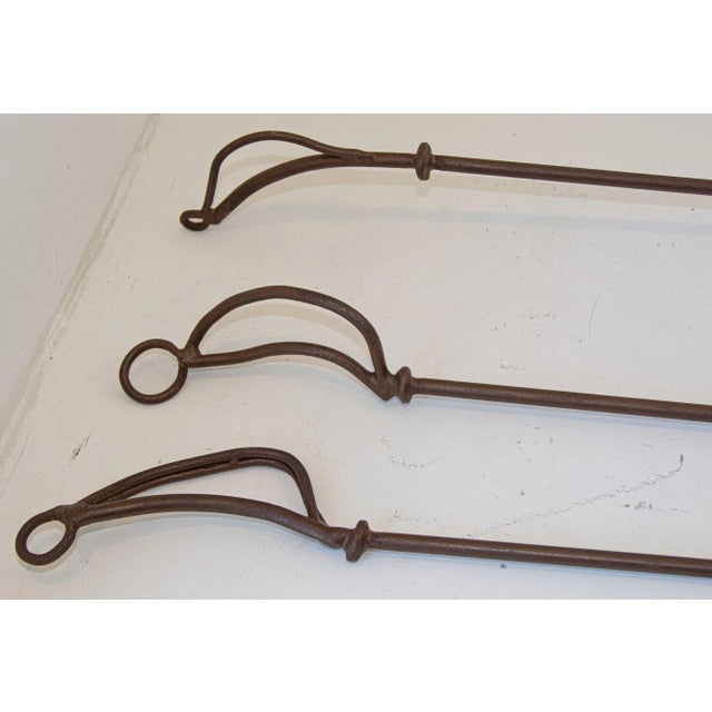 Mid-Century Sculptural Iron Forged Oversized Fire Place Tools - 4 Pieces For Sale - Image 10 of 13