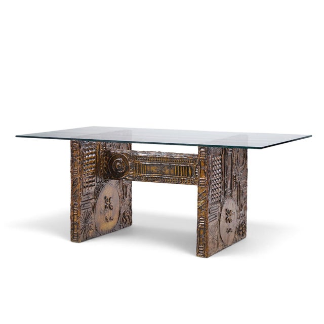 Mid-Century Modern Adrian Pearsall for Craft Associates Mid Century Brutalist Glass Top Dining Table For Sale - Image 3 of 7