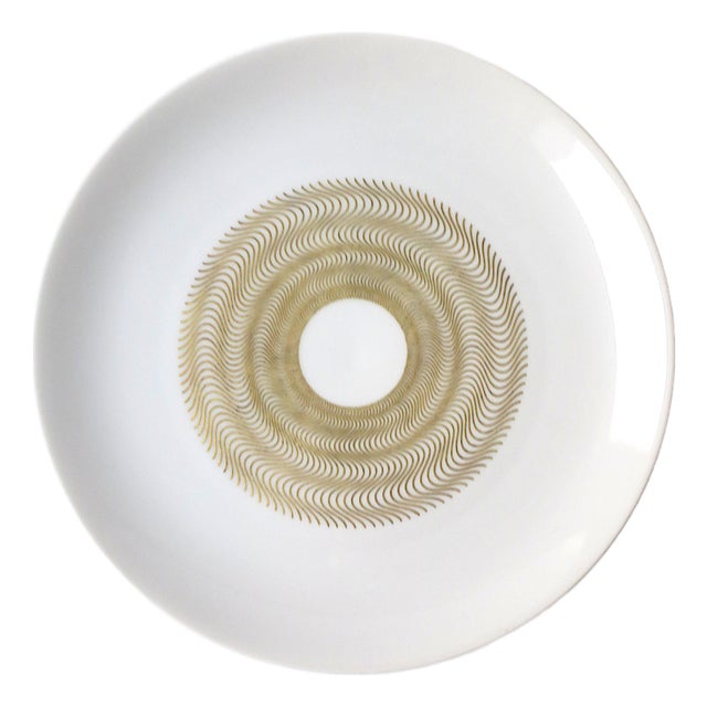 German Porcelain Dinner Plates, French Designer Jean Luce, Midcentury Modern, Set of 10 For Sale