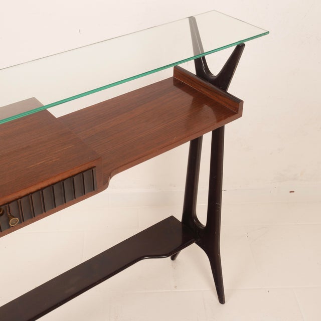 Brown Mid-Century Modern Italian Rosewood Console Table, 1950 For Sale - Image 8 of 18