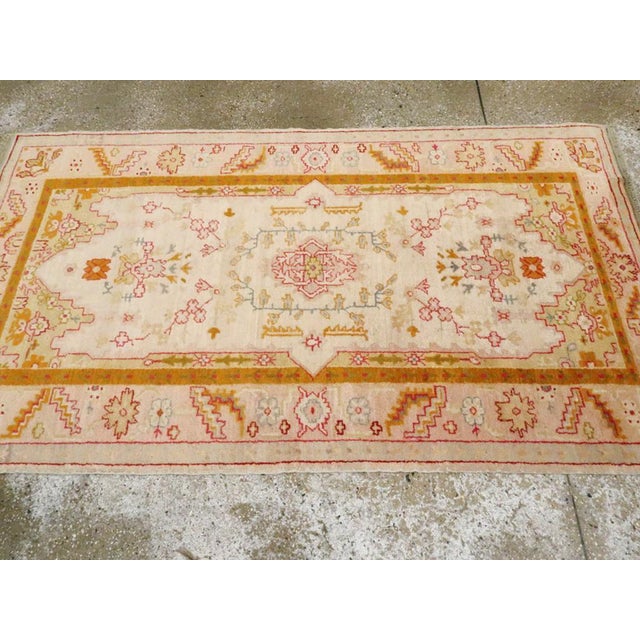 Early 20th Century Galerie Shabab Collection Early 20th Century Turkish Oushak Accent Rug For Sale - Image 5 of 6
