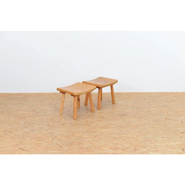 Vintage Solid Wood Stool For Sale - Image 9 of 15
