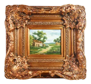 Oil Painting in Gilded Frame, Early 20th Century