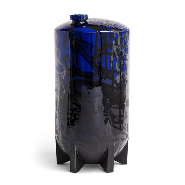 Under pressure 3 by yuri van poppel dimensions: d 27 x h 55 cm one of a kind. Earthenware, layered ceramic glazes, various...