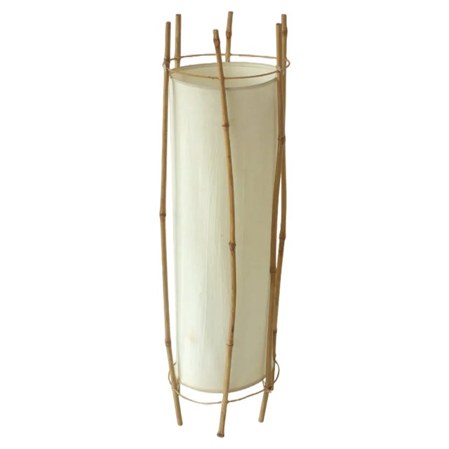 Bamboo Floor Lamp by Louis Sognot, France, 1970s For Sale