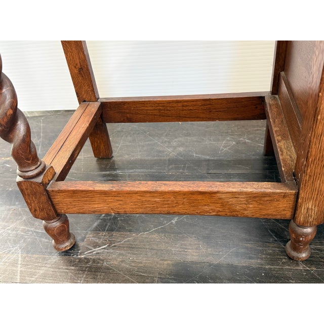 English Barley Twist Umbrella/Walking Stick Entry Bench, Antique For Sale - Image 10 of 12