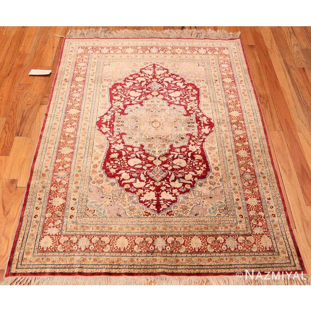 Breathtaking Antique Persian Silk Tabriz Carpet, Country of Origin / Rug Type: Persian Rugs, Circa Date: 1900