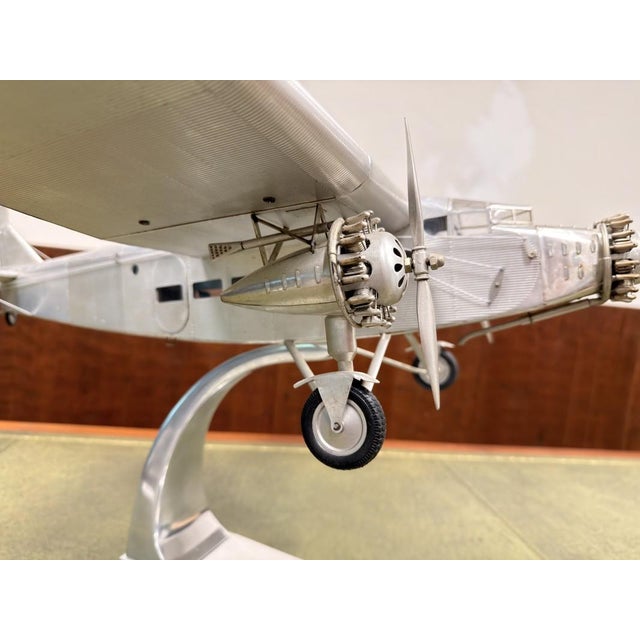 Ford Trimotor Model Aircraft in Pewter, 2000s For Sale - Image 10 of 17