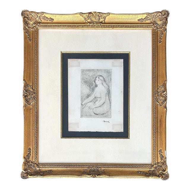 Early 20th Century Pierre-Auguste Renoir Aquatint on Arches Paper Titled "Femme Nue" With C.O.A For Sale