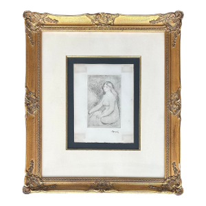 Early 20th Century Pierre-Auguste Renoir Aquatint on Arches Paper Titled "Femme Nue" With C.O.A