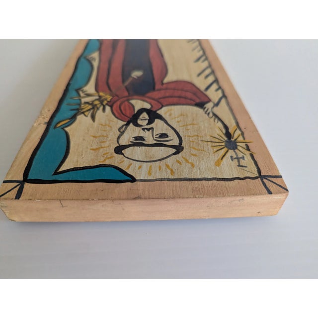 Rare Vintage Naive Folk Art Retablo Hand Painted by Cordy Sandoval For Sale In Santa Fe - Image 6 of 6