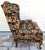 French Country Vintage Robert Allen Chippendale Wingback Armchair French Country Farmhouse Animals For Sale - Image 3 of 11