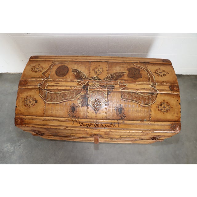 1960s Paint Decorated Steamer Trunk For Sale - Image 10 of 12