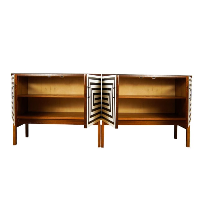 Modular Sideboard with Op Art Motif, 1970s, Set of 2 For Sale - Image 11 of 12