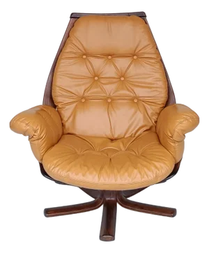 Lounge Swivel Chair attributed to Hans Brattrud for Hove Mobler, 1970s