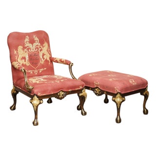 Set of Claw and Ball Lounge Chair with Ottoman by Francesco Molon, Italy For Sale