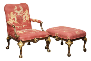 Set of Claw and Ball Lounge Chair with Ottoman by Francesco Molon, Italy